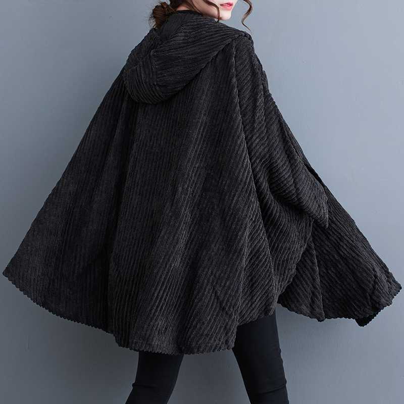 「ファットガール」 秋冬新品 コーデュロイ コート 体型カバー 大きいサイズ レディース アウター メガ割
