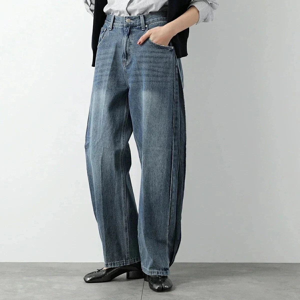 YENN イエン デニムパンツ SIDE PLEATED DENIM PANTS Y243-31045 レディース ストレート プリーツ カーブ ジーパン ジー】 【mega】