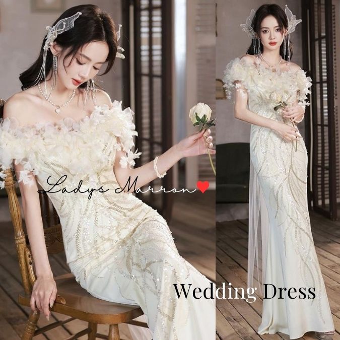 【即納】イブニングドレス 白 お呼ばれドレス 結婚式 結婚式お呼ばれドレス オケージョンドレス ワンピース かっこいい マーメイドドレス 二次会ドレス 韓国 マザーズドレス 半袖ドレス ロングドレス 6,767円