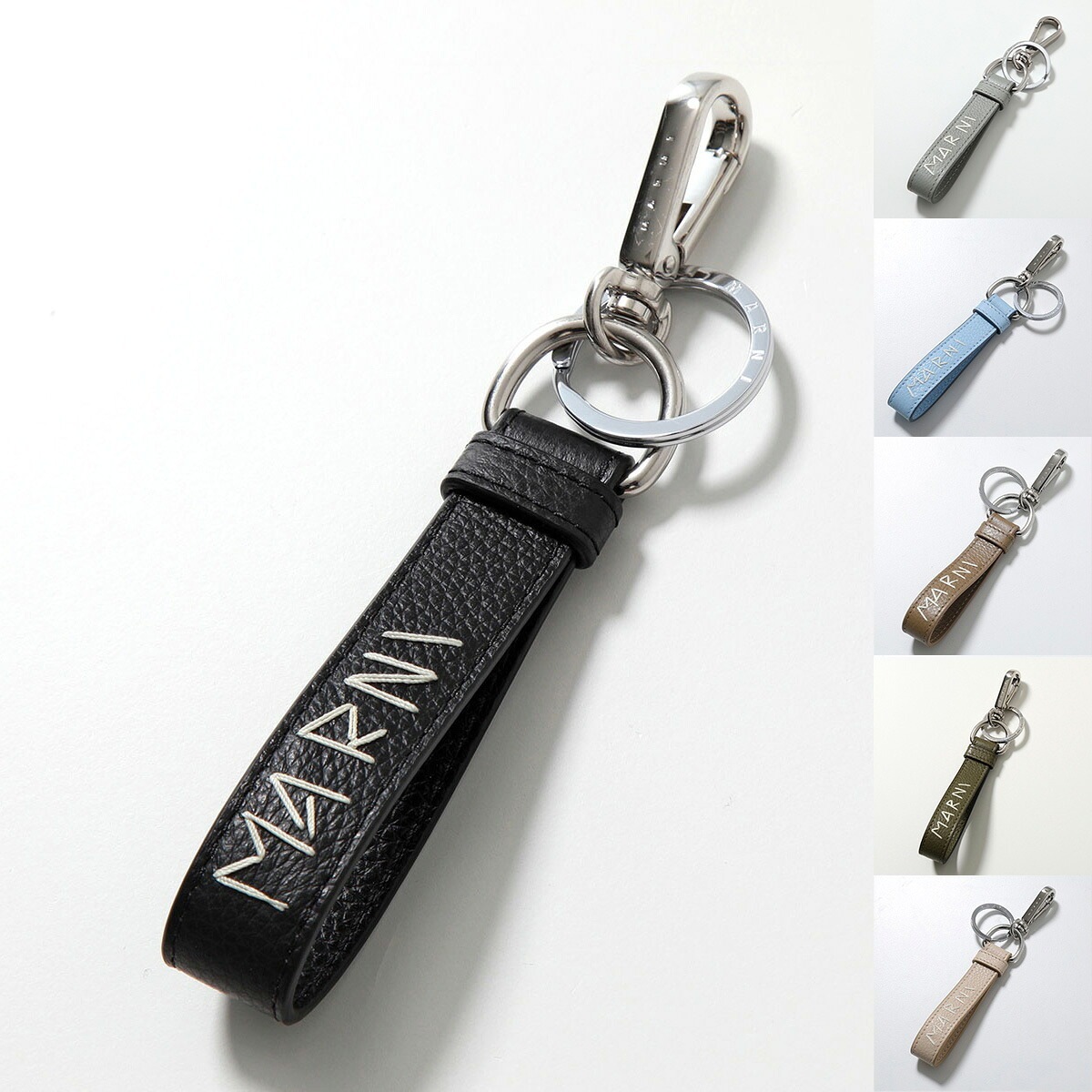 MARNI マルニ キーリング PCMO0030A0 PCMI0018A2 P6533 レディース レザー レタリングロゴ刺繍 ストラップ キーホルダー バッグチャーム カラー9色 28,143円