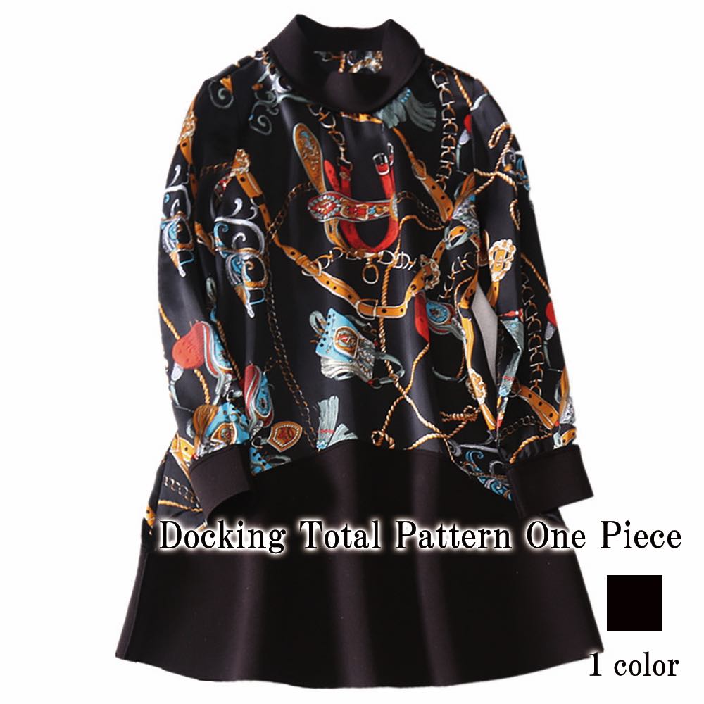 ワンピース レディース ドッキング総柄ワンピース 20代 大人 アウトドア Aライン 体感 トップス 冬 秋 春 韓国 厚手 きれいめ カジュアル しっかり 40代 ニット 白 かわいい スカート ネ