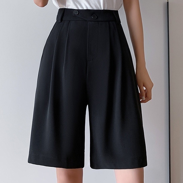 パンツ ショートパンツ ひざ丈 ワイド かわいい 可愛い きれいめ シンプル カジュアル 上品 おしゃれ かっこいい 可愛い 女子 こなれ感 ラフ ラブリー キュート モダン 無地