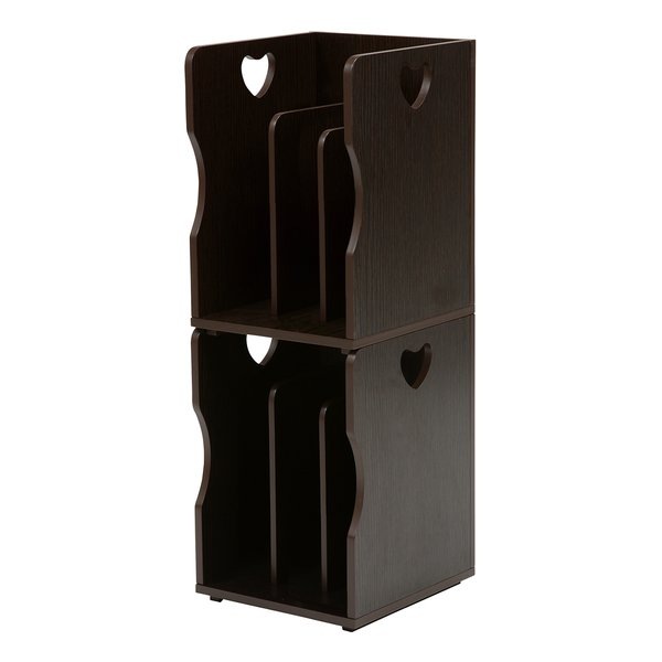 ブックスタンド ダークブラウン 2個組 幅24.5×奥行25.5×高さ35cm 1台 MM-6805DBRS2