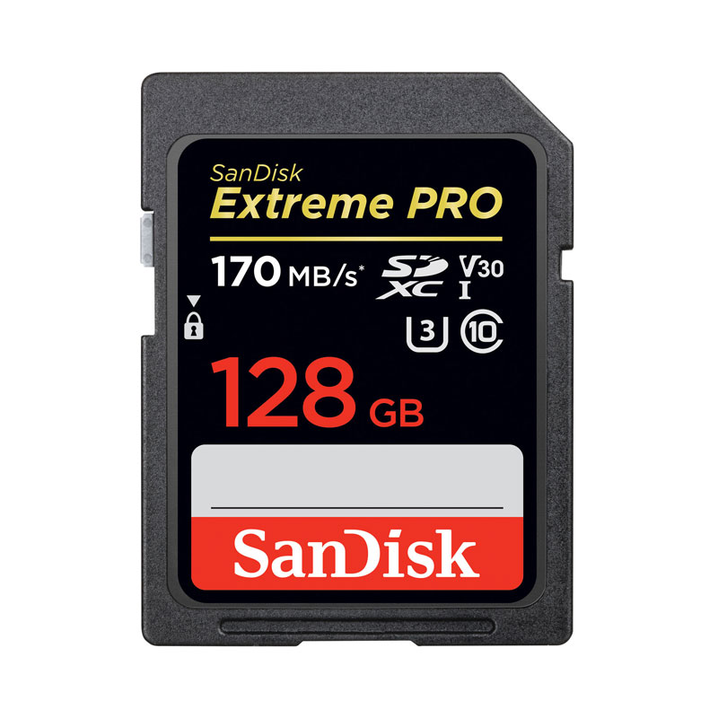 SDXCカード 128GB Extreme Pro UHS-I U3 170MB/s V30 4K対応 SDSDXXY-128G-GN4IN 海外パッケージ