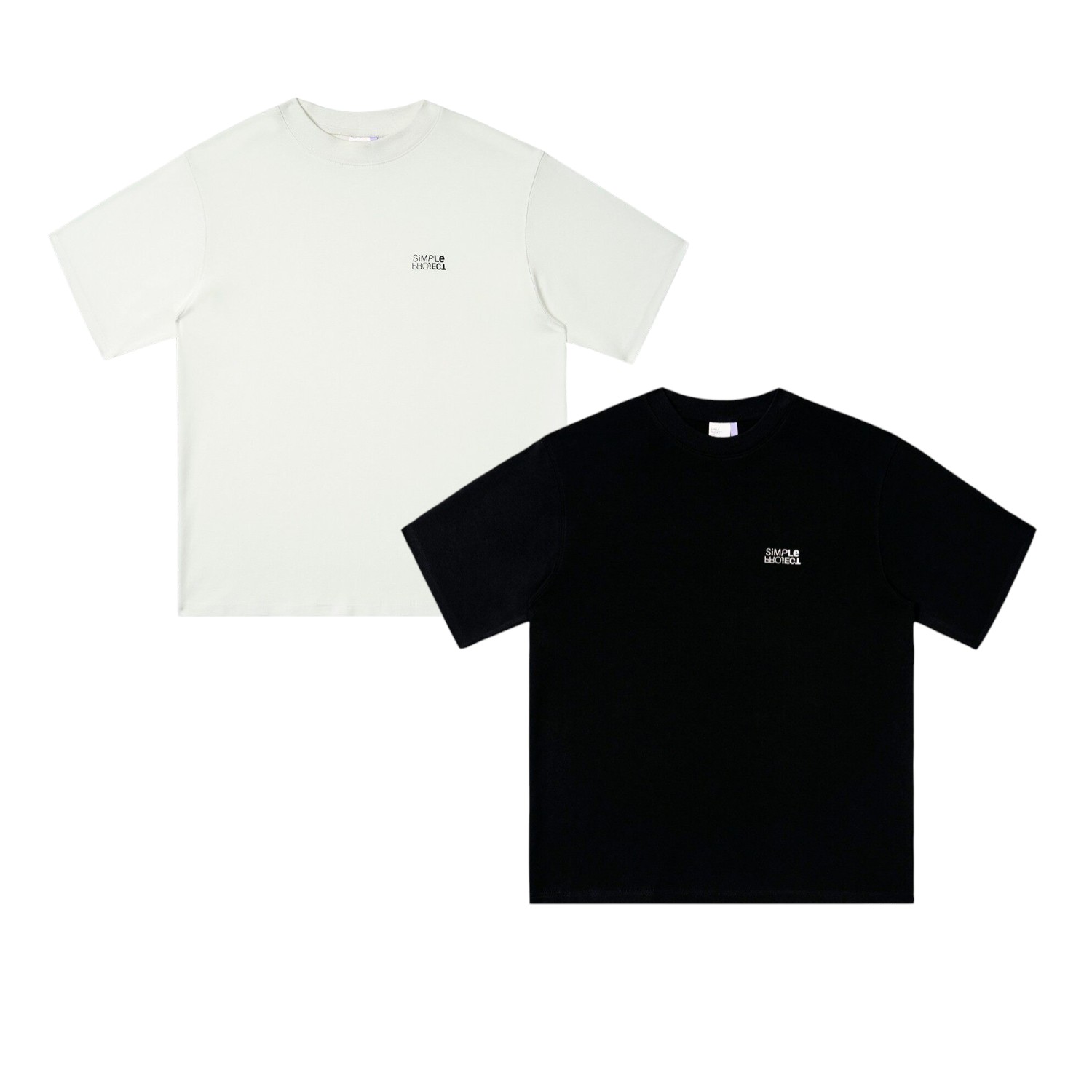 Simple Project 逆ロゴ オーバーサイズ 半袖 Tシャツ