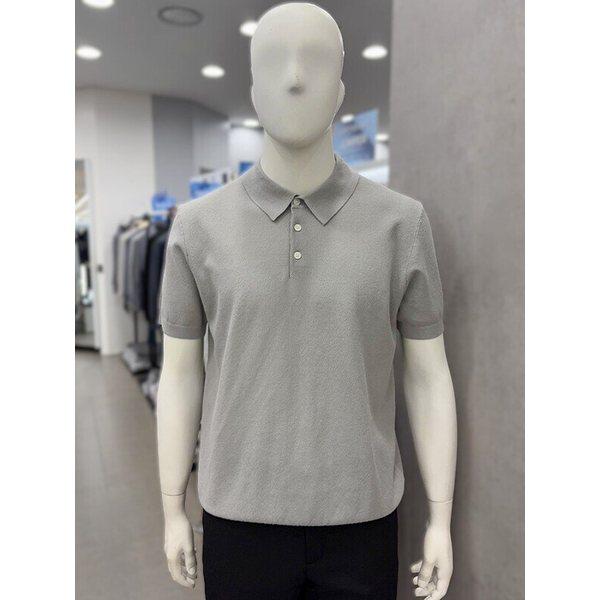 メンズ夏半袖コットン混紡プルオーバーポロカラーネックニットトップTシャツ3色_JK