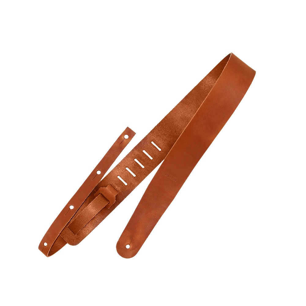 Richterシリーズ 本革 牛革ギターストラップ RAW II Punchシリーズ 1137 Saddle ワックス仕上げ牛革 幅広6cm 長さ調整可能 ドイツ製
