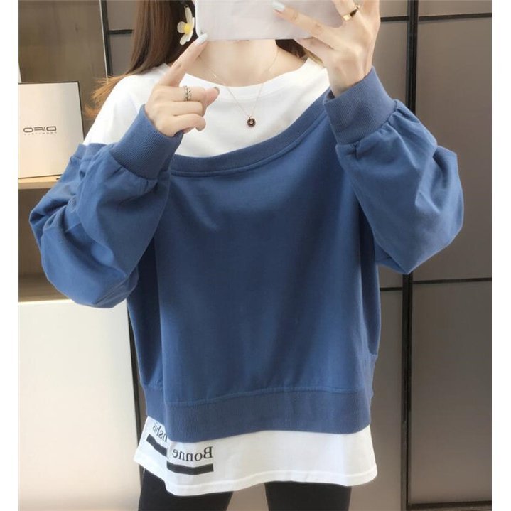 パーカー レディース 重ね着 字母柄 春服 トレーナー 可愛い ゆる 体型カバー カジュアル レディースファッション