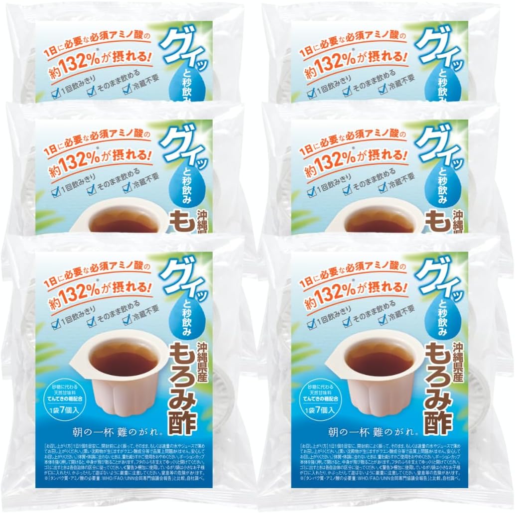 朝の一杯難のがれ もろみ酢 無添加 飲むお酢 お酢 クエン酸 アミノ酸 食物繊維 必須アミノ酸 42日分 個包装 (酢,18g×7個,6袋)
