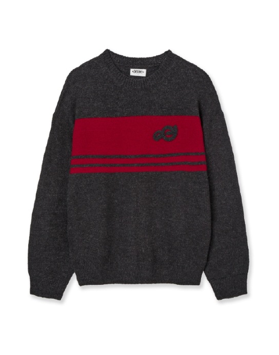【aeae】 COLOR BLOCK KNIT : CHARCOAL