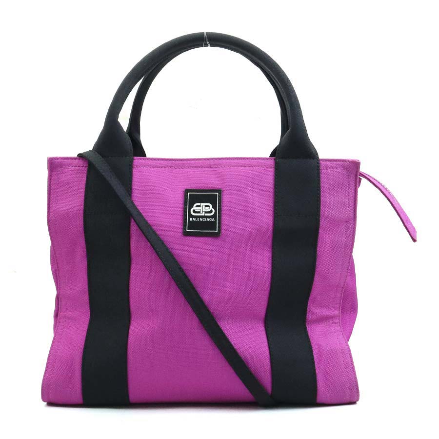 バレンシアガ BALENCIAGA ハンドバッグ ショルダーバッグ キャンバス パープル/ブラック レディース e60831a