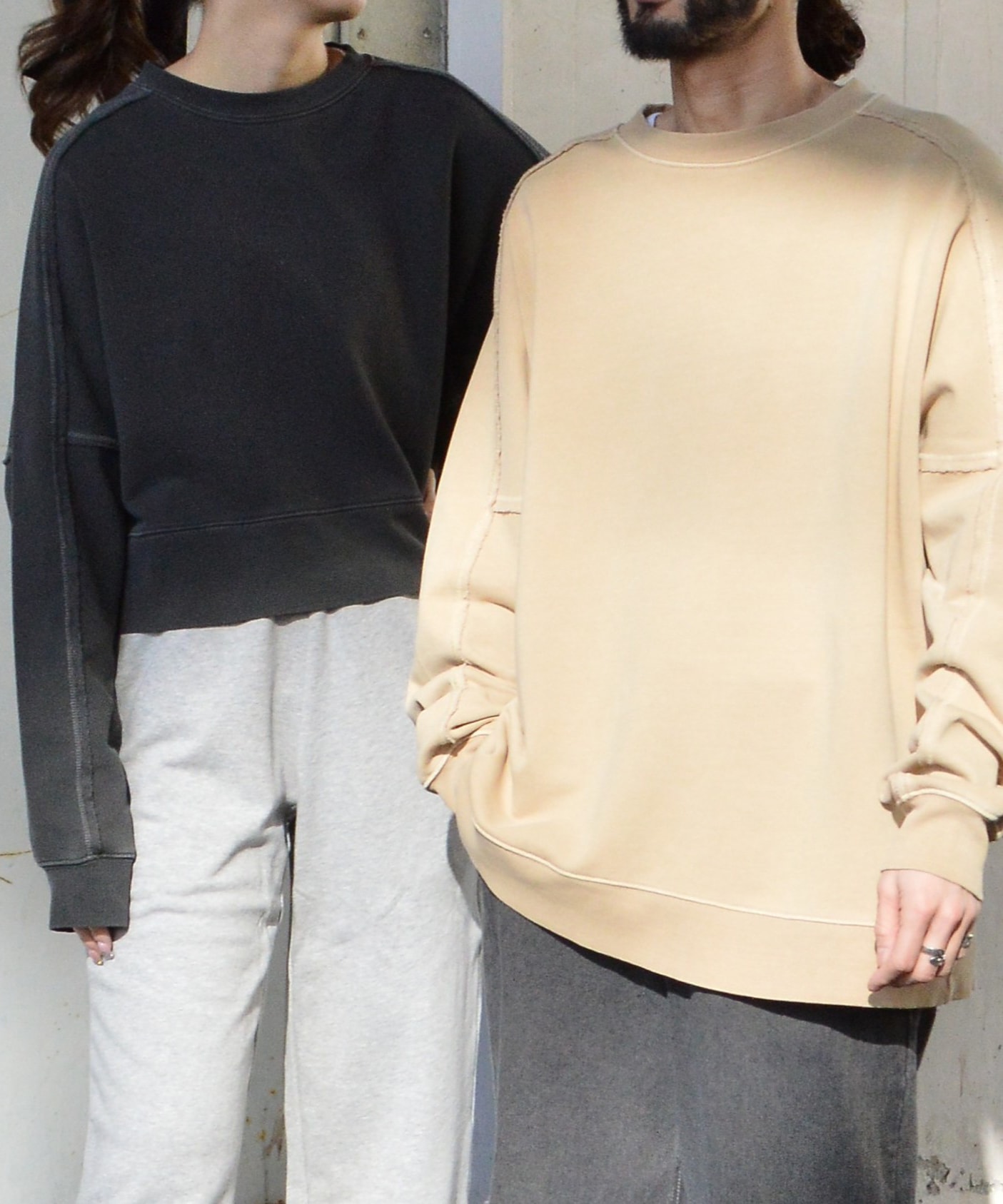 裏毛ピグメントラグランスウェット