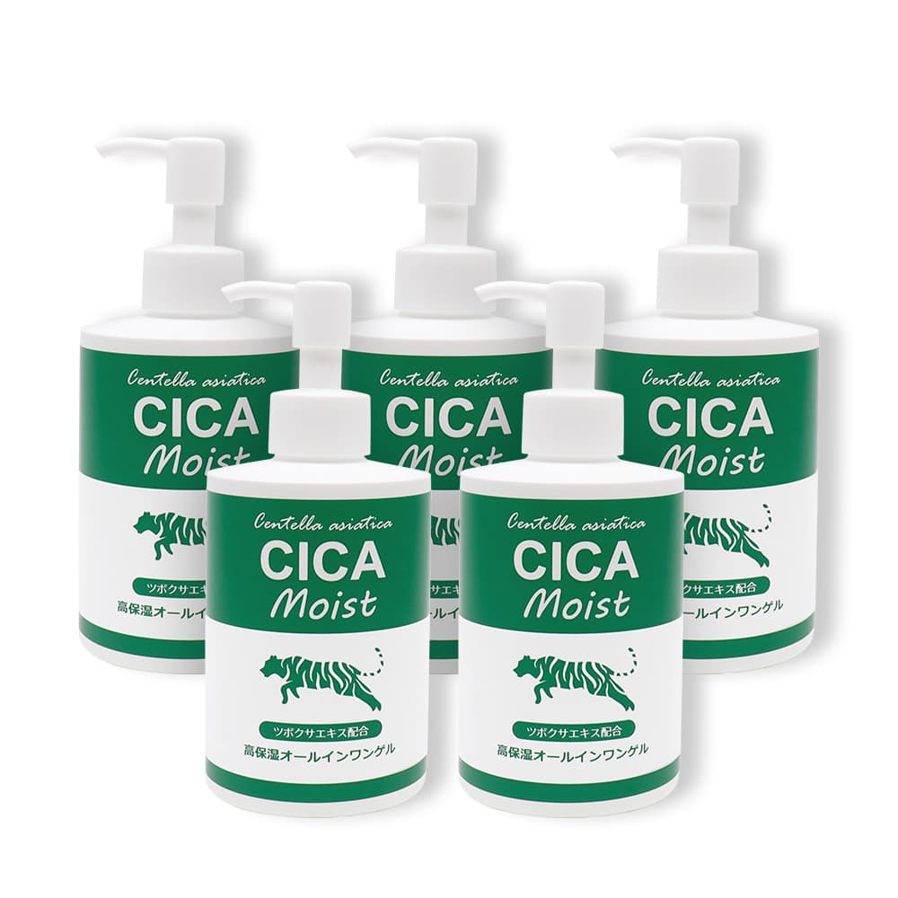 CICA Moist 高保湿オールインワンゲル 200g ×5本 ジェル状美容液 ツボクサエキス配合 日本製