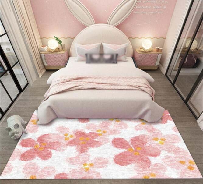 本日限定 ラグマット 120*160cm ラグカーペット 花柄 ラグ オールシーズン 北欧風 防ダニ マット モケット 敷物 フロアマット 長方形ラグ 角型 じゅうたん 四角 滑り止め付き 可愛い カ