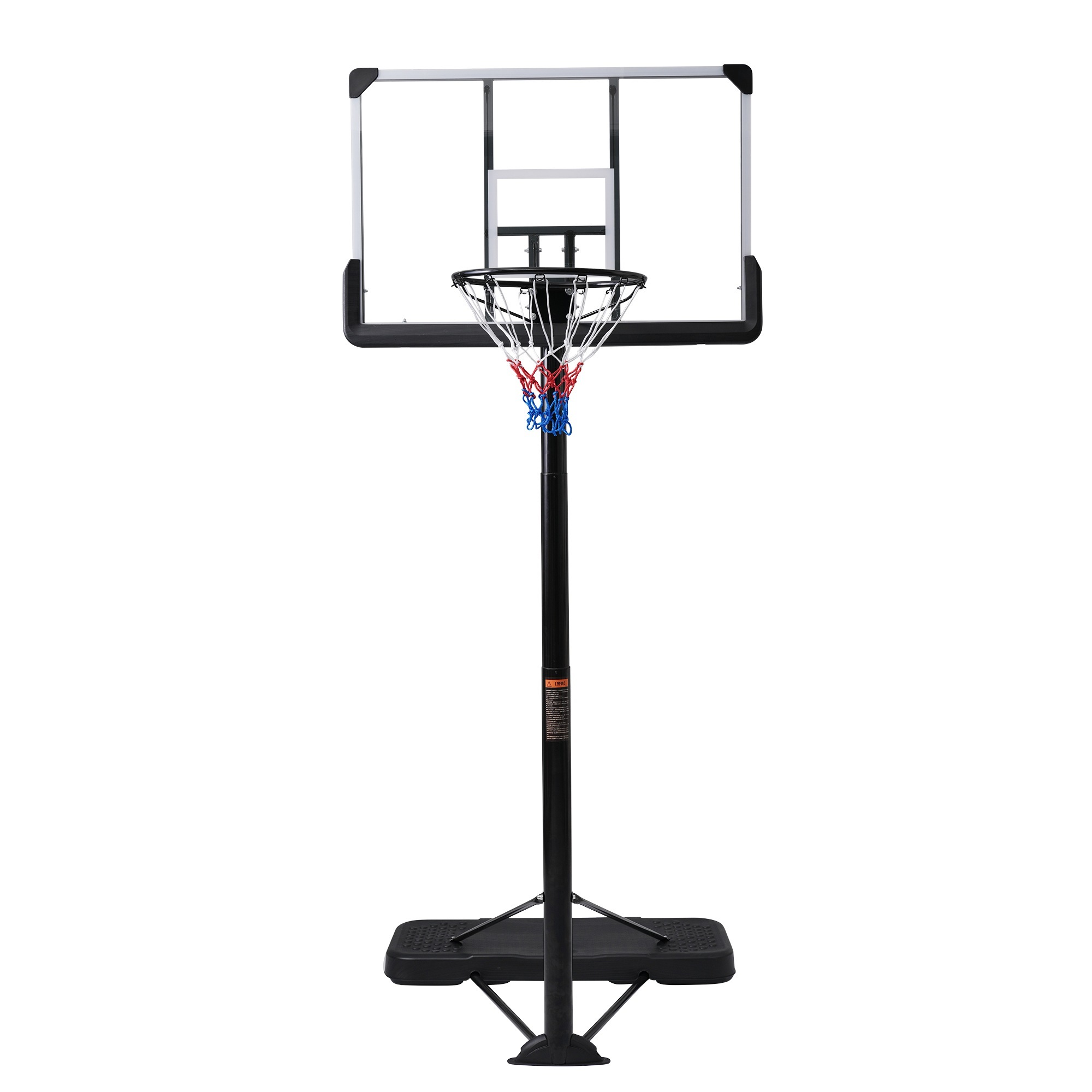 送料無料 バスケットゴール 高さ8段階調節 公式＆ミニバス対応 200-305cm 移動可 工具付き ゴールネット バックボード リング ミニバス 一般用 屋外用