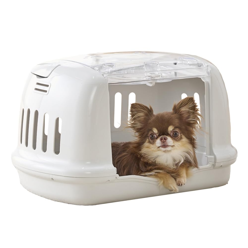 アイリスオーヤマ 犬 猫 キャリー ペットハウス&キャリー 中が見える P-HC480 アイボリー