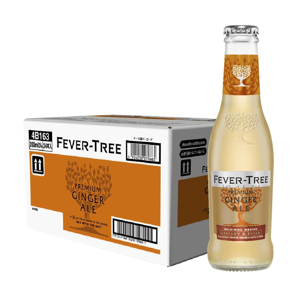 【植物由来の成分を使用したイギリスのプレミアムミキサー】 Fever-Tree(フィーバーツリー) プレミアムジンジャーエール 200ml×24本