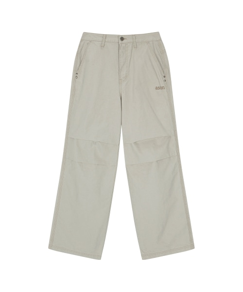 【AS"ON】 NELL PARACHUTE PANTS / LIGHT BEIGE 正規品