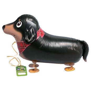 お散歩ミニチュアダックスフンド 10枚入 【 装飾品 アルミフォイル ヘリウムガス お散歩風船 イベント用品 パーティー用品 アニマル お散歩バルーン マイラーバルーン アルミホイル 動物 パーティー