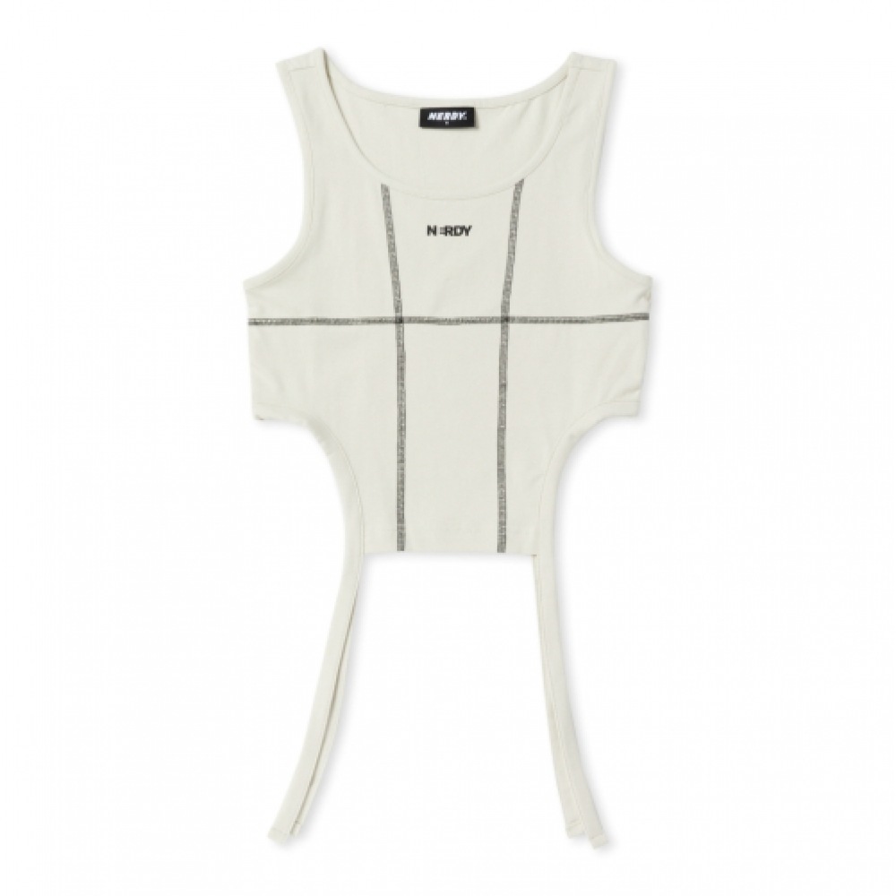 NERDY レディースカットアウトノースリーブトップベージュ 5,226円