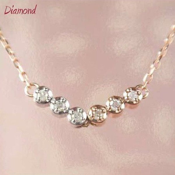 ダイヤモンドネックレス 10金 ホワイトゴールド ピンクゴールド コンビカラー 4月誕生石 天然石 レディース 50代 40代 60代 30代 20代 k10pg k10wg ギフト