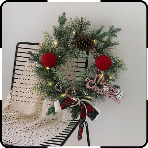 blooming&me レッドボール リースツリー 選べる電球付き