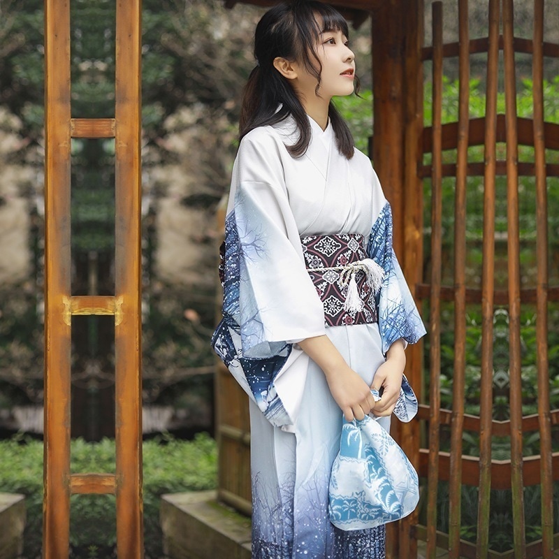 【送.料.無.料.急速発送】浴衣純正水墨雪原版アイロンフリー材質着物