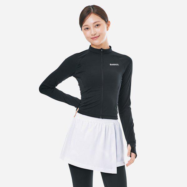 [] 女性用エッセンシャルクロップジップアップラッシュガード ブラック (B5SWWCZ001BLK)