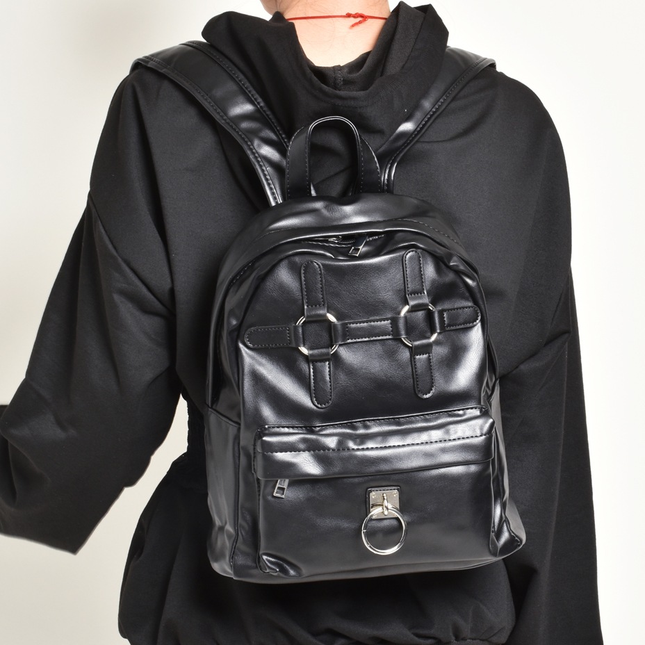 リュック レディース メンズ リュックサック バックパック ミニバッグ ミニリュック ハーネスリング かわいい 可愛い おしゃれ 韓国 韓国ファッション 韓国系 バッグ 黒 ブラック