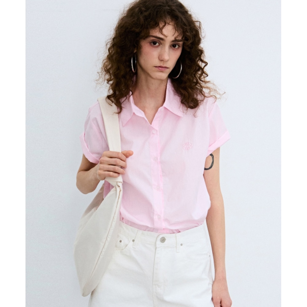 ニック&ニコールスタンダードカラーハーフシャツ_ピンク