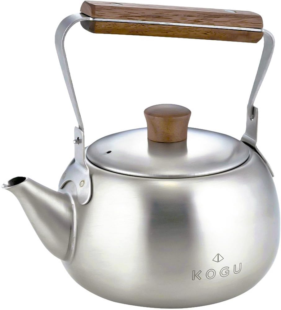 KOGU 茶考具 急須 木柄 【日本製】 ステンレス 割れない 軽量 2~3杯用 茶こし付き コンパクト ツヤ消し仕上げ おしゃれ かわいい シンプル 500ml 燕三条 46225 プレゼント 誕生