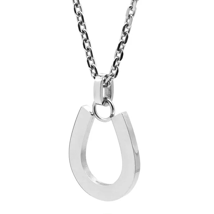LH-1 プレーン ホースシューネックレス サージカルステンレス316L 金属アレルギー対応 03NE0475SV ステンレスネックレス 馬蹄 メンズ 人