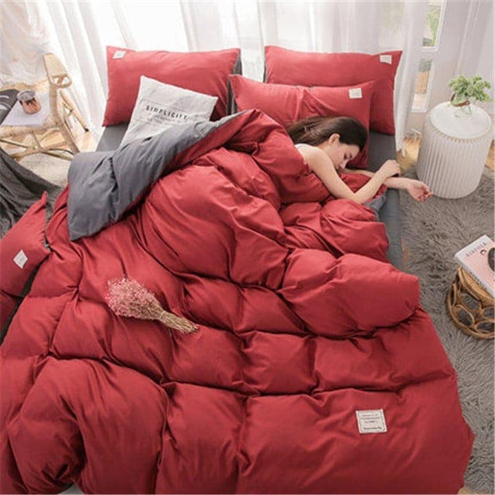 高レビュー多数超中 INSスタイル ピローケースファッション 3点セット シングルサイズ 掛け布団カバー ベッドシーツ ダブルサイズ 布団カバーセット 男女兼用 簡約 枕カバー 掛けカバー