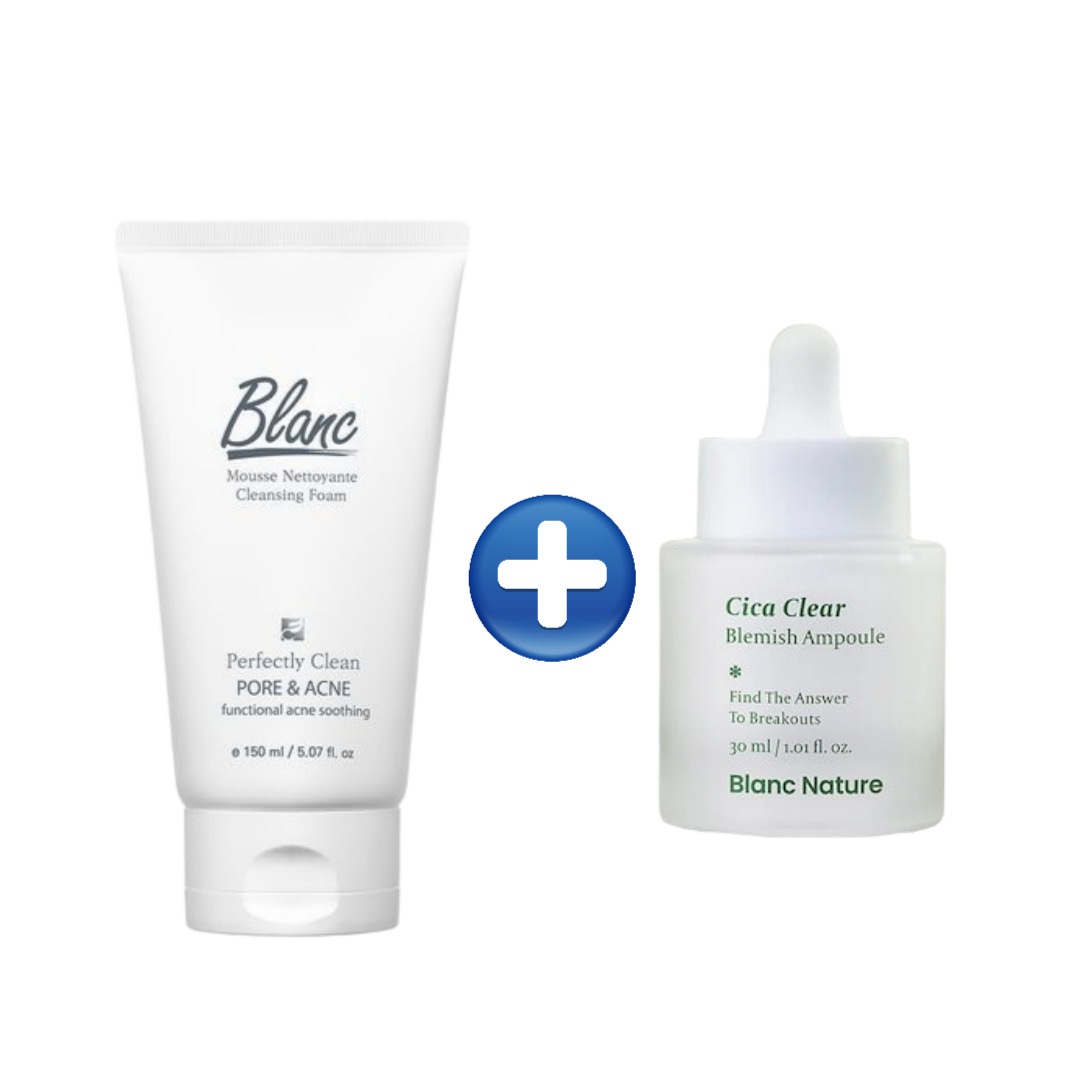 【2種セット】 毛穴アンプル30ml + マジックトラブル洗顔 150ml / 毛穴変化 毛穴ケア 毛穴収縮 毛穴美容液 毛穴 黒ずみ ブラックヘッド シカクリアブレミッシュ / 洗顔 毛穴ケア