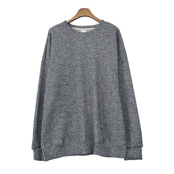 ニットティー SDT080 2COLOR メンズベーシック無地長袖ニット ニットトレーナー_P330049761