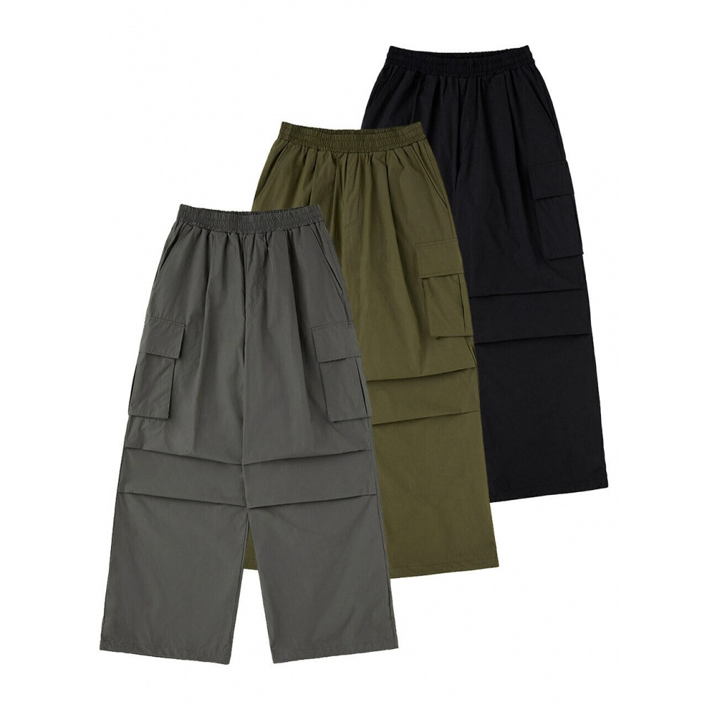 URBANAGE 防水ワンタックカーゴパラシュートワイドパンツ (3COLOR)