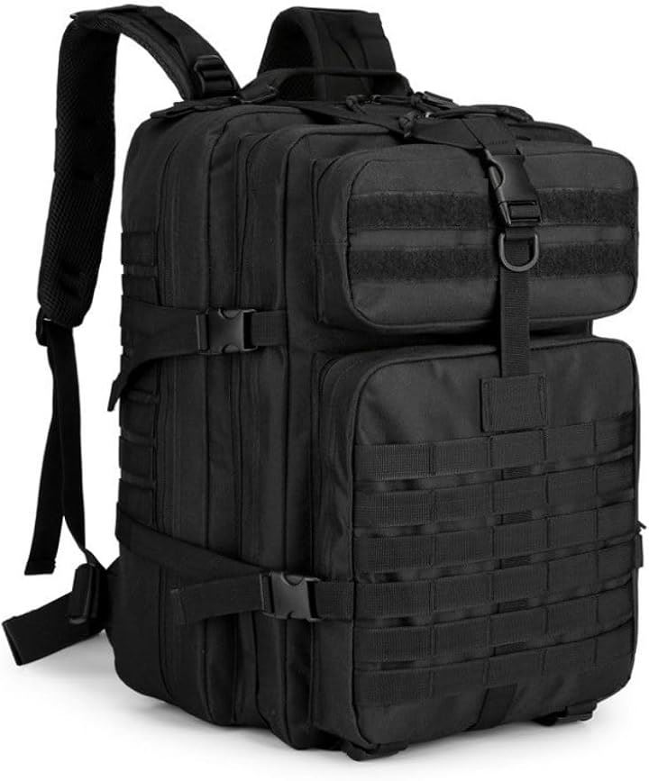 MOLLE ミリタリー リュック タクティカルバック 45L 大容量 自衛隊 モール 対応(ブラック, L)