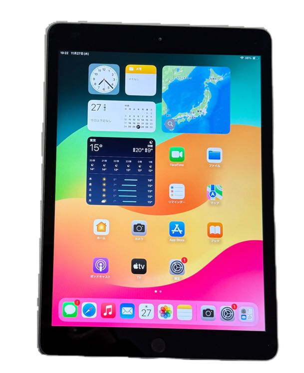 「中古品・ランクB」SIMフリー海外版 Ap　ple iPad 第8世代 128GB WiFi Cellularモデル スペースグレイ MYN72LL/A バッテリー94%