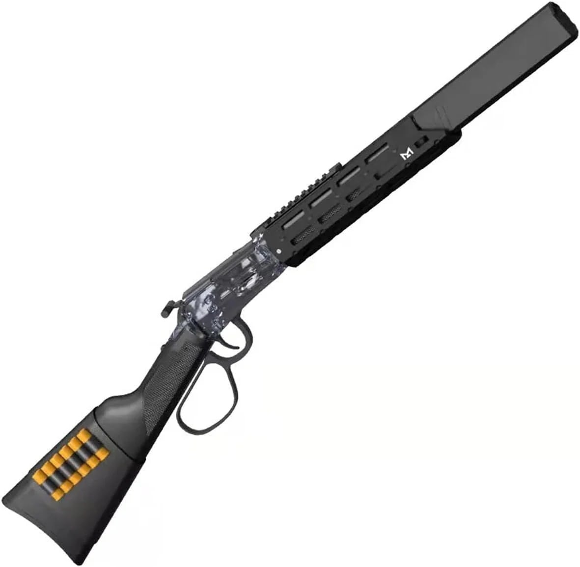 M1894 ショットガン風おもちゃ銃 ウィンチェスター M1894 戦術版 透明版 モデルガンスポンジ弾 排莢再現 ライフルキット ライブカート式 レバーアクション ブラック