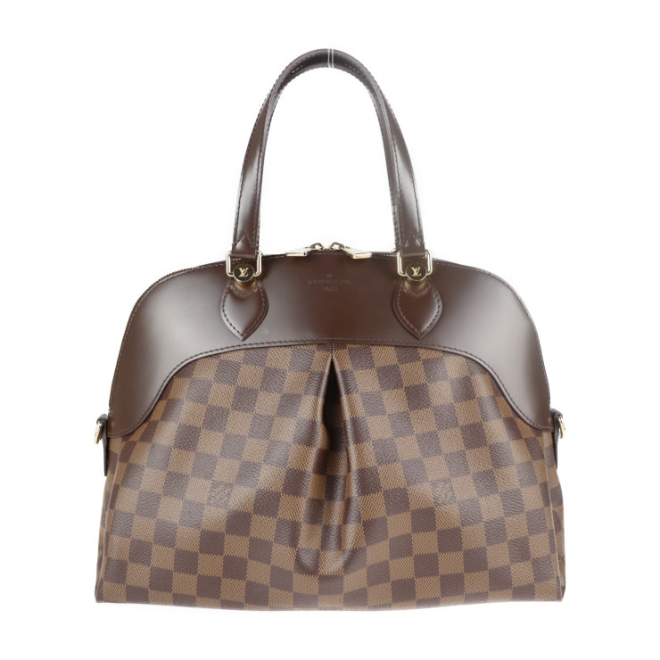 美品 LOUIS VUITTON ルイ ヴィトン ハンドバッグ N41399 サルヴィ ダミエキャンバス PVC レザー エベヌ ブラウン ビトン【本物保証】