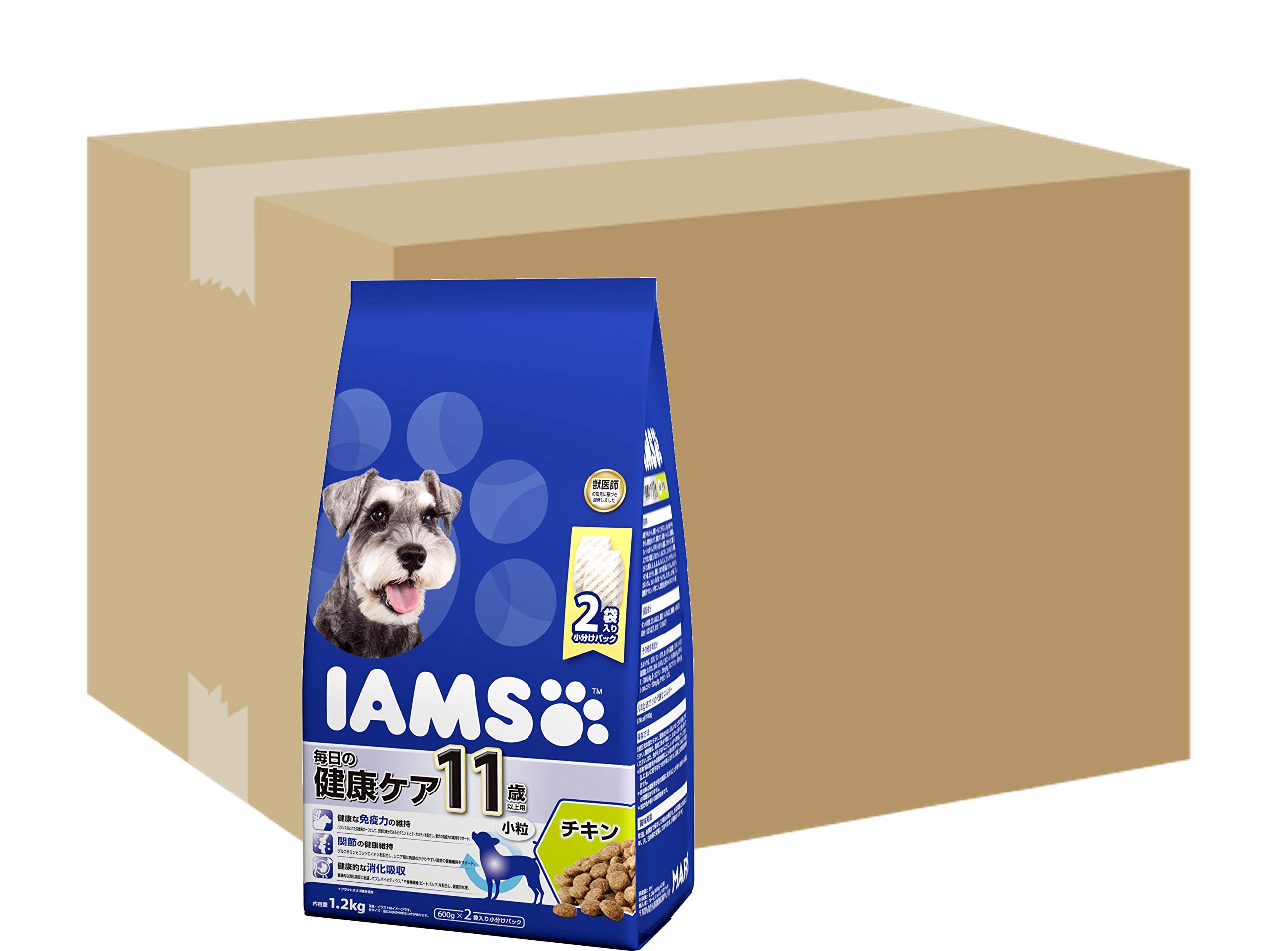 アイムス (IAMS) ドッグフード アイムス 11歳以上用 毎日の健康ケア 小粒 チキン シニア犬用 1.2kg×6 (ケース販売)