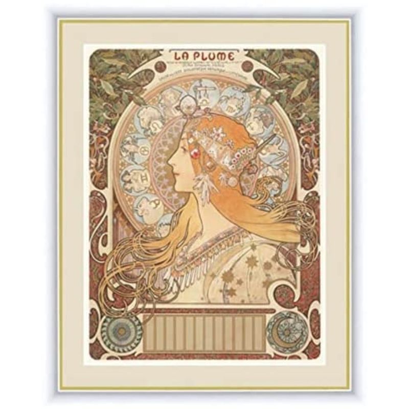 F6 世界の名画額 黄道十二宮 ミュシャ 有名美術館 レプリカ モダン 階段飾り G4-BM144