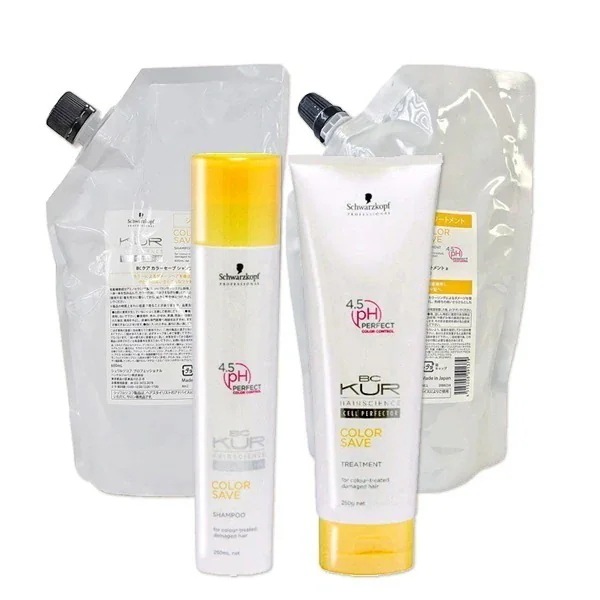 BCクア カラーセーブ シャンプー a 250mL + 600mL + トリートメント a 250g + 600g 詰め替え セット
