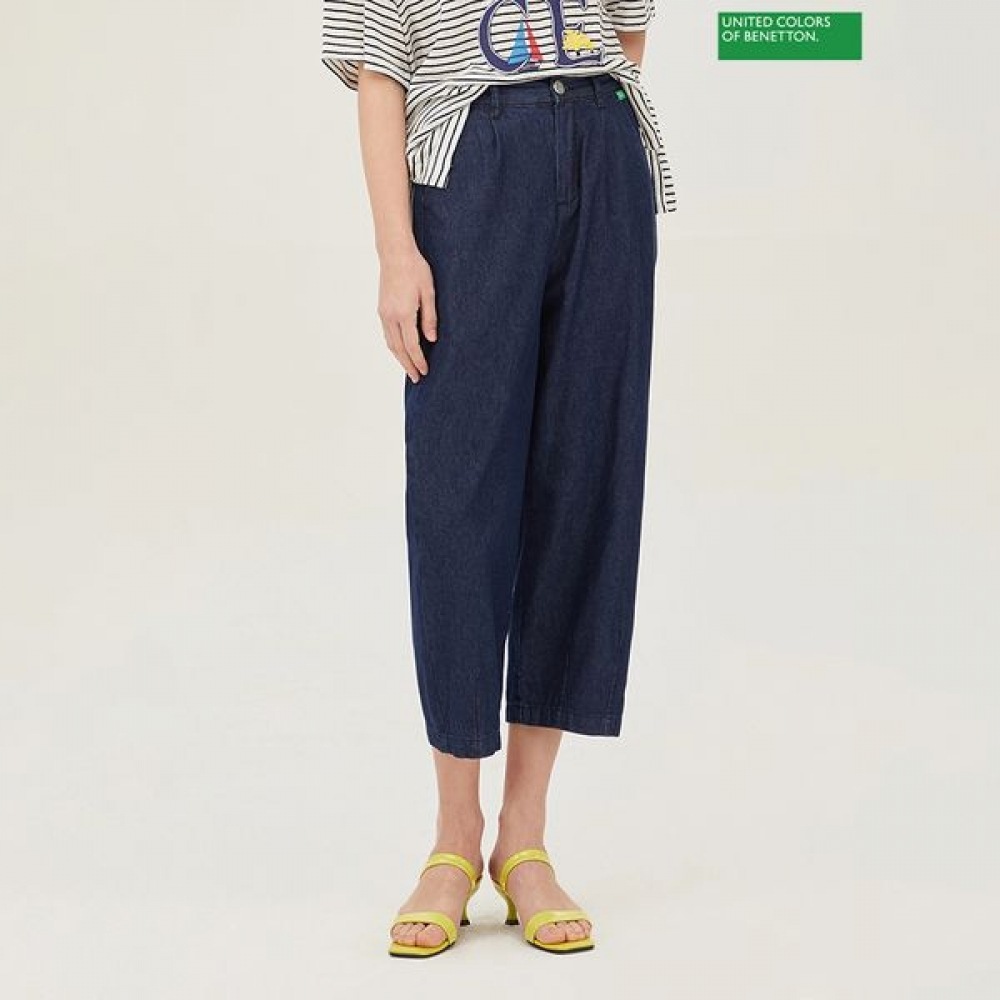 [ベネトン] ベネトンバックバンディングショートジャーデニムパンツBADPB5531