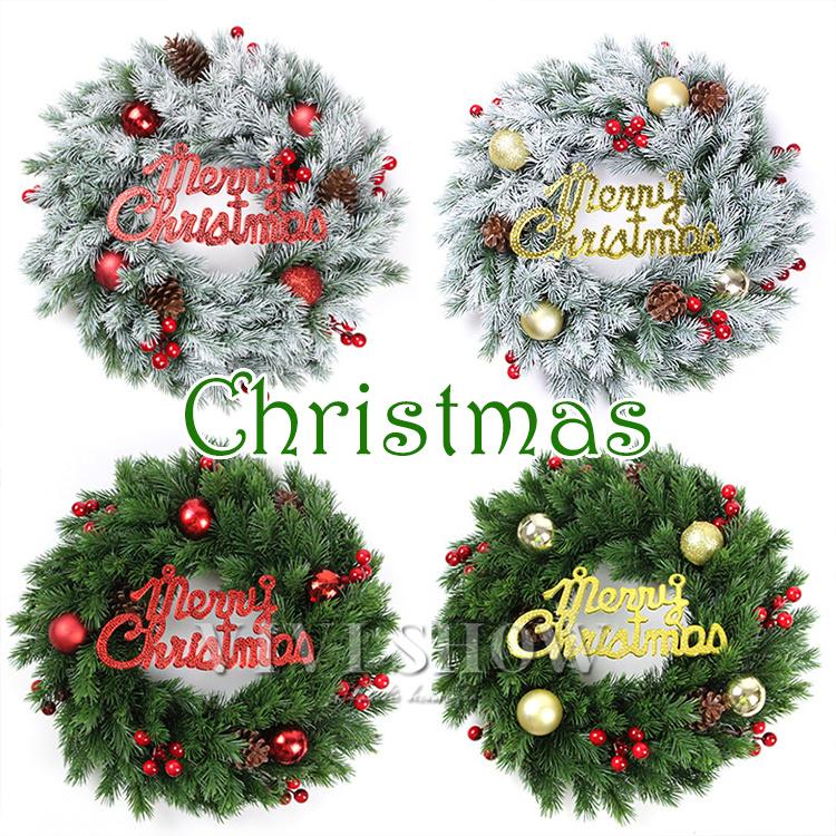 クリスマスリース クリスマス飾り オーナメント リース ドア 玄関 庭園 部屋 壁飾り ガーランド おしゃれ 花輪 壁掛け30%までに制限