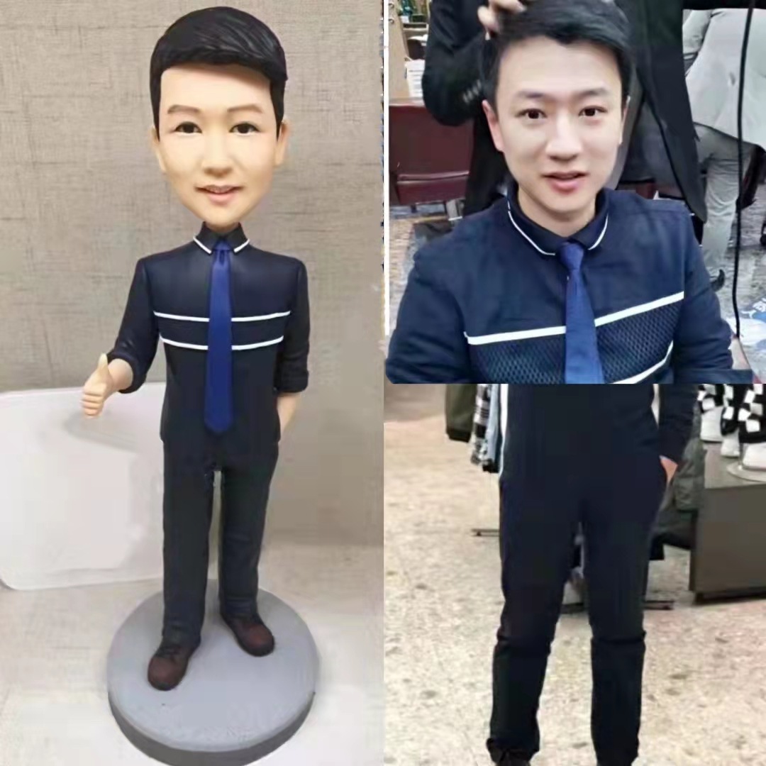 【オーダーメイド】3D肖像画置物写真似顔絵/記念日誕生日クリスマス正月ギフト贈り物/彼氏夫息子父4