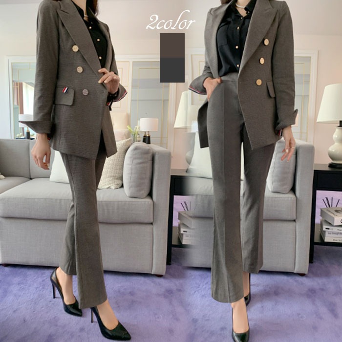 パンツスーツ レディース セットアップ ダブルボタン 入園 入学