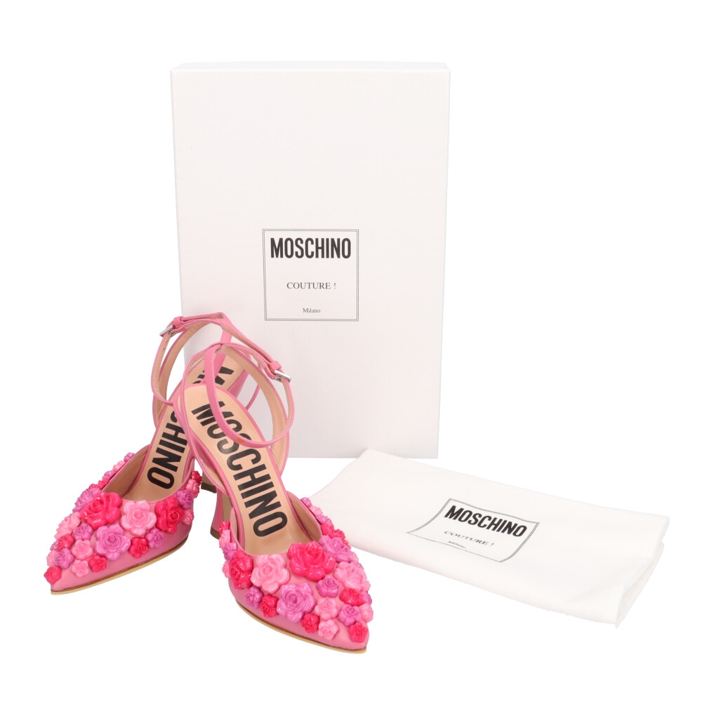 モスキーノ SUGAR FLOWER クチュール パンプス カーフ MOSCHINO 中古