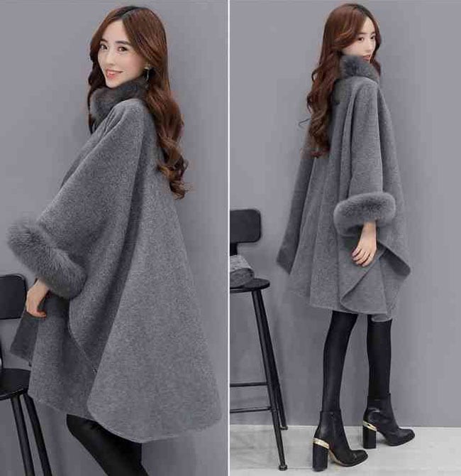 綺麗 レディース かわいい ポンチョ オーバーサイズ きれい ゴージャス アウター おしゃれ シンプル 大人可愛い ファーコート 体型カバー エレガント ゆったり フェイクファ コート 可愛い モノト