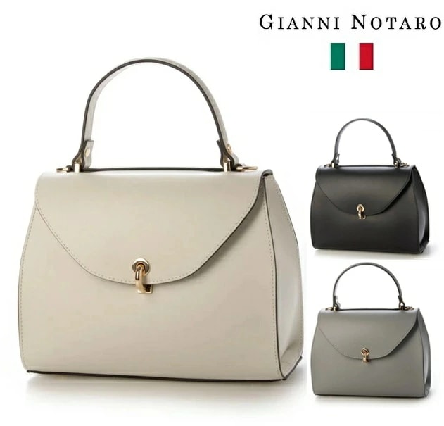 ジャンニ ノターロ gianni notaro carol j ハンドバッグ ショルダーバッグ レディース レザー 鞄 本革 牛革 シュリンクレザー 2WAYバッグ 肩掛け イタリア製 きれいめ